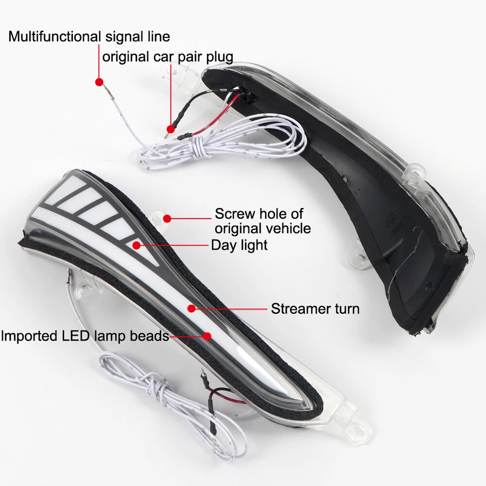 Luz de espejo LED para Infiniti QX30 Q50 Q60 Q70 2016-2019 señales de giro secuenciales Foto 3 de 4