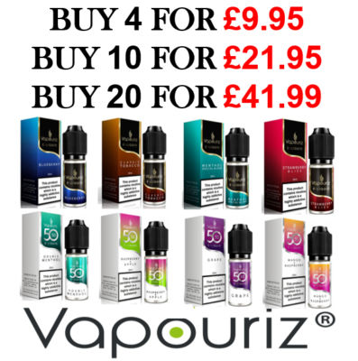 Vapouriz E-liquid Vape Juice MTL 10ml liquid All Flavours 0,3mg, 6mg, 12mg,  18mg | eBay UK