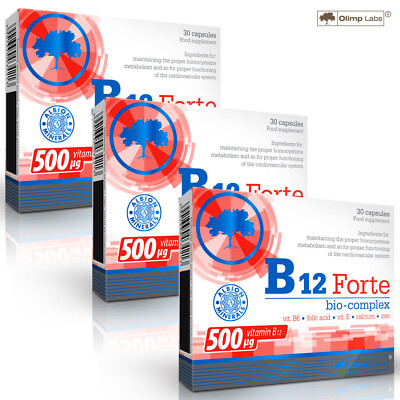 VITAMIN B12 FORTE - 30-120 Caps - Energy production Functioning nervous system