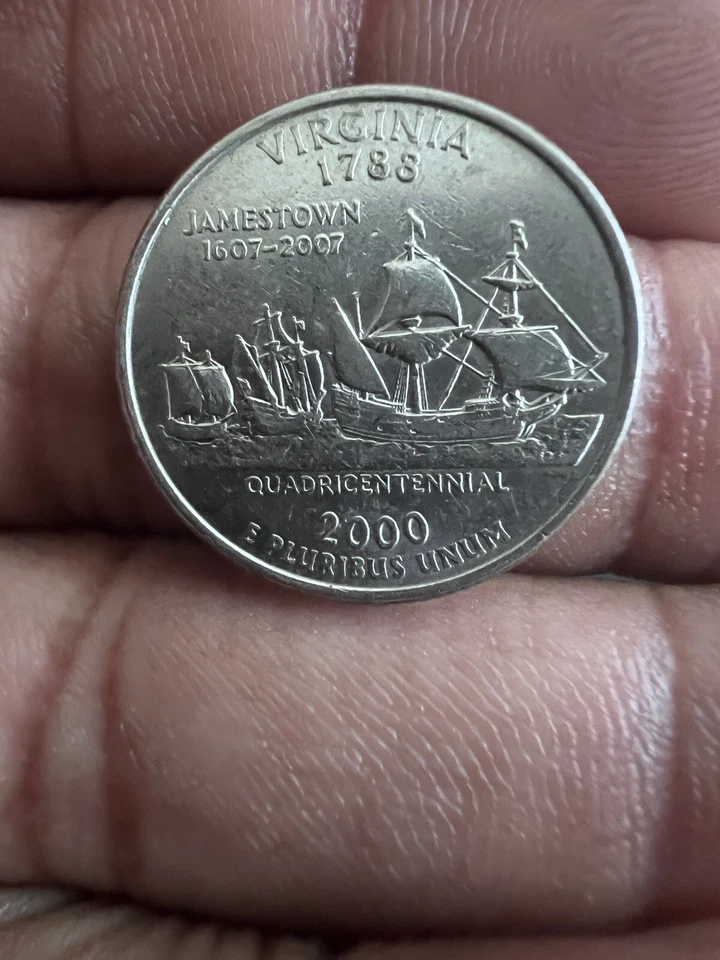 2000 P-State Virginia Quarter- Circulated Good Condition - Image 3 of 4