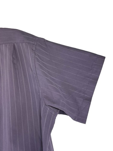 David Taylor Men Size 17.5 Dress Shirt Purple Short Sleeve Collar Button up - Picture 14 of 16