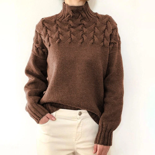 Damen Frauen Strick Rollkragen Pullover Langarm Winter Warm Pullover Oberteil! - Bild 6 von 33