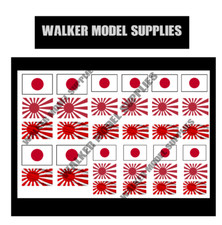 1/72 WW2 Japonais Drapeau Sur 100% Cotton.model / Diorama Militaire (1)