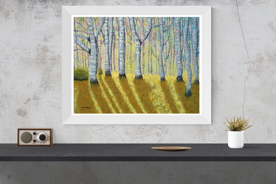 Painting Original Birch Trees Landscape In Sunlight Impressionism Signed Art - Image 2 of 4