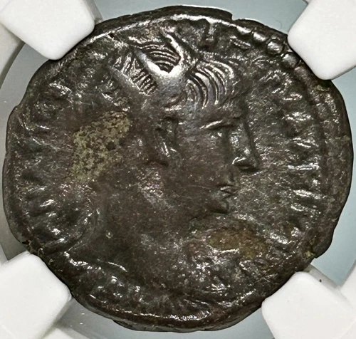 Trajan Egypt Alexandria BI Tetradrachm Yr 20 Zeus bust NGC Ch F