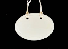 Blank Longaberger Oval Ivory Basket Tie On (larger)