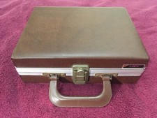Vintage Savoy 10" Music Cassette Tape Travel Case - Brown with Patterned Lining
