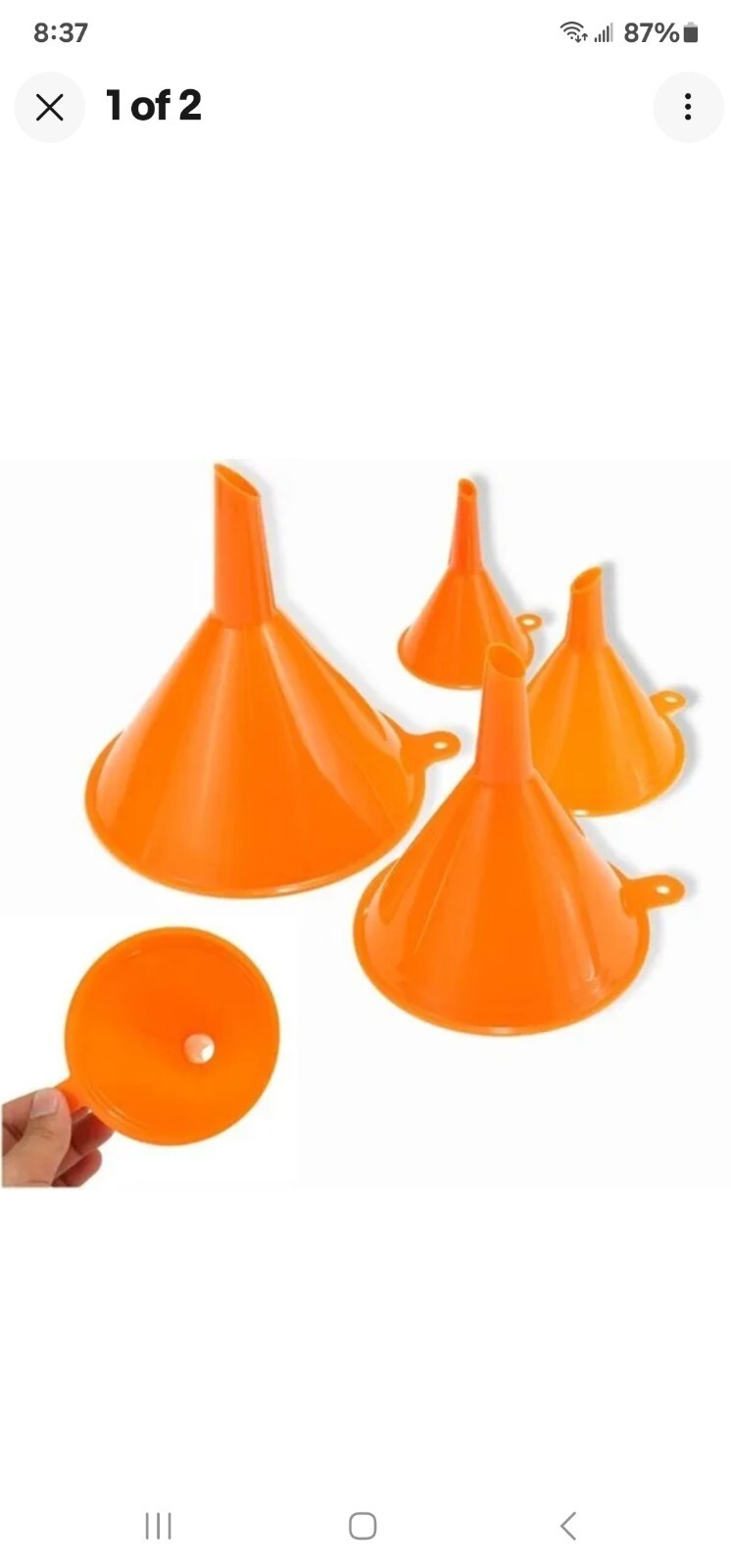 4 PIECE PLASTIC FUNNEL SET FOR KITCHEN & GARAGE Garden Engine Tool Heavy Duty