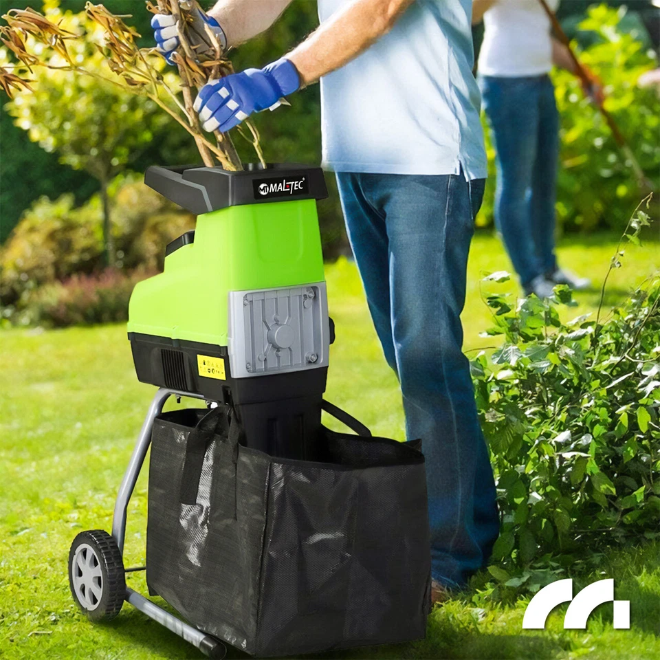 MalTec Gartenhäcksler Häcksler elektrische 3500W Schredder Holzhäcksler Fangsäck - Bild 3 von 4