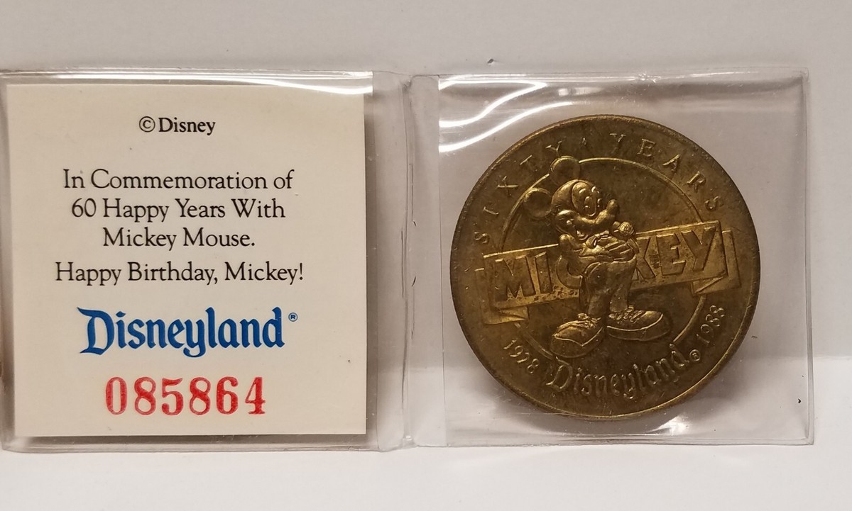 SIXTY YEARS MICKEY MOUSE Birthday Anniversary Gold 60th Coin