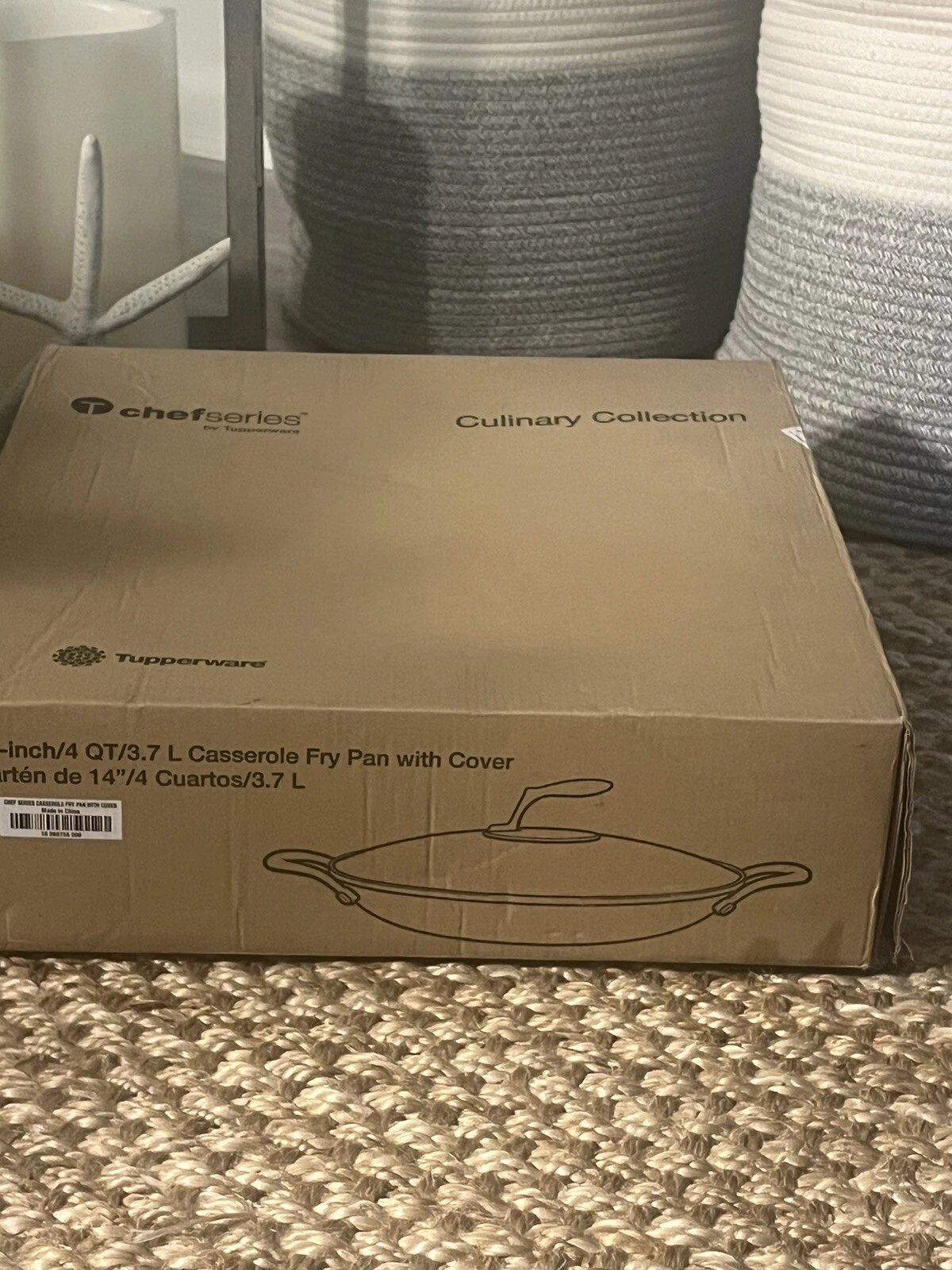 Tupperware Chef Series Casserole Fry Pan With Cover 14-Inc/36cm Qt/ 4.3 - 4L
