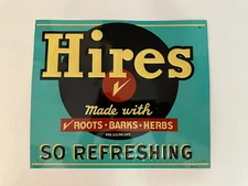 Vintage Hires Root Beer Embossed Metal Advertising Sign, AAA Sign Co, 14”x12”