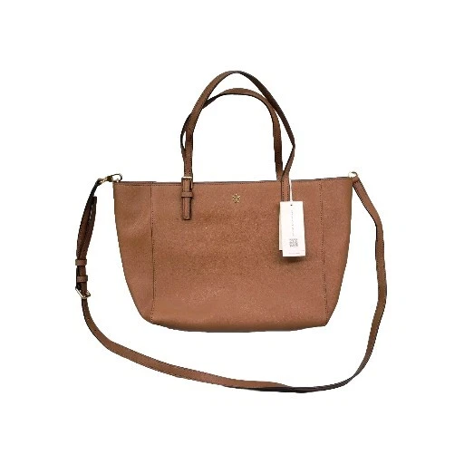 Tory Burch 136091 Emerson borsa tote con zip marrone alce 909 in pelle