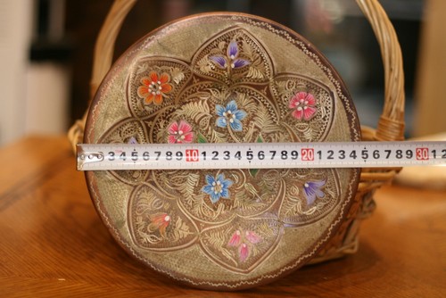 Rare Indian Enamel Tray Hand-Painted Vintage Craftsmanship Decorative Artisan Gi - Picture 5 of 5