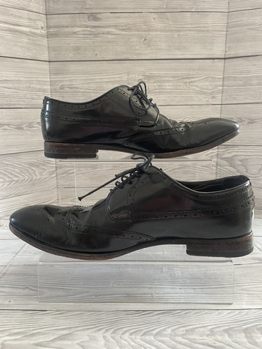 Paul Smith Leather Oxford Brogue Shoes Black Size 8 Uk EU 42 - Picture 2 of 9