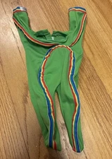 VINTAGE ORIGINAL CABBAGE PATCH KIDS ACTION WEAR Clothes Green Rainbow Outfit