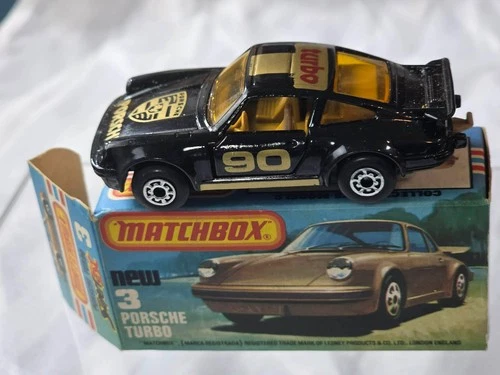 Vintage Matchbox 1-75 Series  Porsche Turbo  No. 3 Original Box variant 1