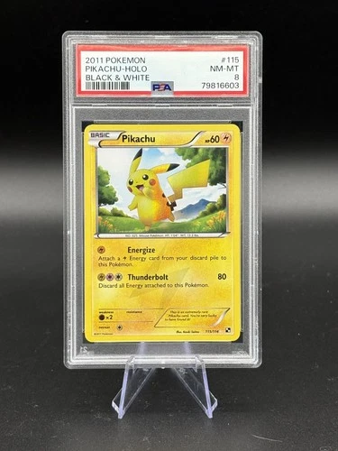 Pikachu 115/114 - Secret Rare - Black and White - Pokemon - PSA 8