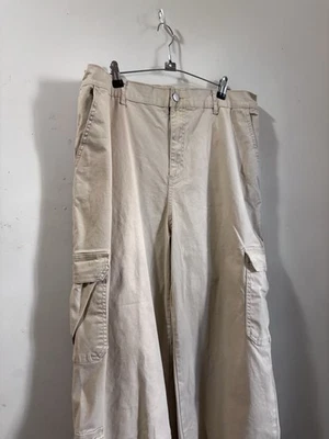 Pantalones cargo Tan Forever 21 holgados pierna ancha caqui talla 2x - Imagen 1 de 4