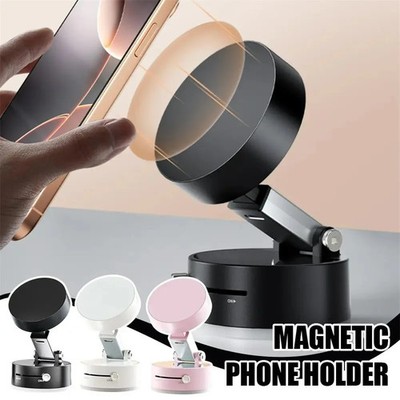 Magnetic Phone Holder Vacuum Suction Cup Foldable Desk Stand For iPhone Android