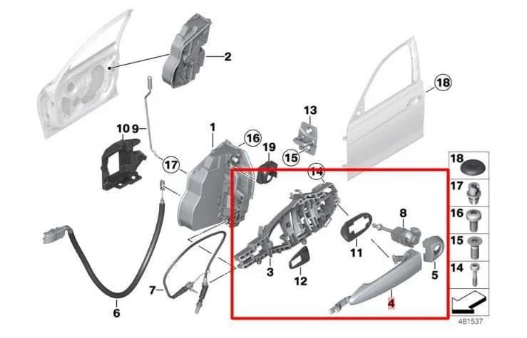 Manija exterior puerta lateral derecha pasajero delantero derecho BMW 328i xDrive SULEV 13-16 Foto 2 de 4