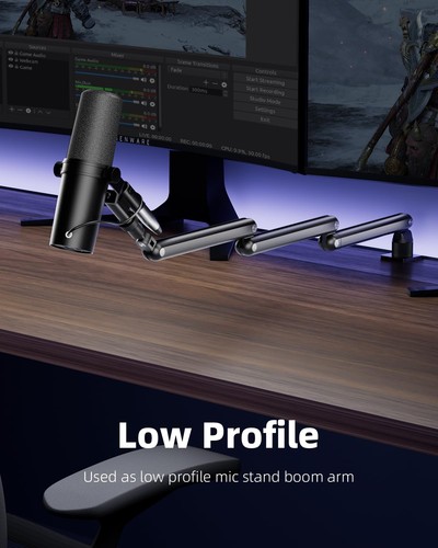 Mic Arm for Lightweight Mics, Microphone Arm Rotatable, Storable Desk Mic Sta... - Picture 6 of 7