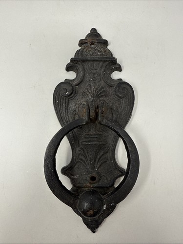 Vintage Cast Iron Urn Door Knocker Hanging Decor 9.5"" x 3.75""