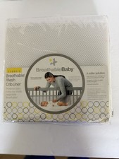 BreathableBaby Classic Breathable Mesh Crib Liner White New Sealed Baby Safety
