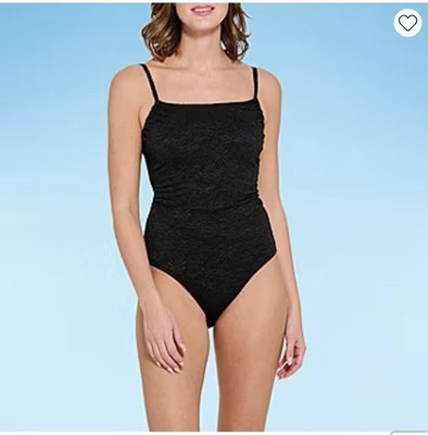 Decree NWT Womens One Piece Black Midnight Electrics Swimsuit Size XL MSRP $64