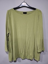 J. Jill Wearever Collection Blouse Womens L Avocado Green Long Sleeve Crew Neck