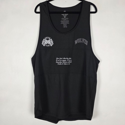 #ad Darc Sport Dry Wolf Gym Wolves Club Activewear Mens XL Sleeveless Black Tank Top $34.99