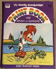 Vintage Whitman Lantz Woody Woodpecker  Paint Book Kids Coloring Activity Unused
