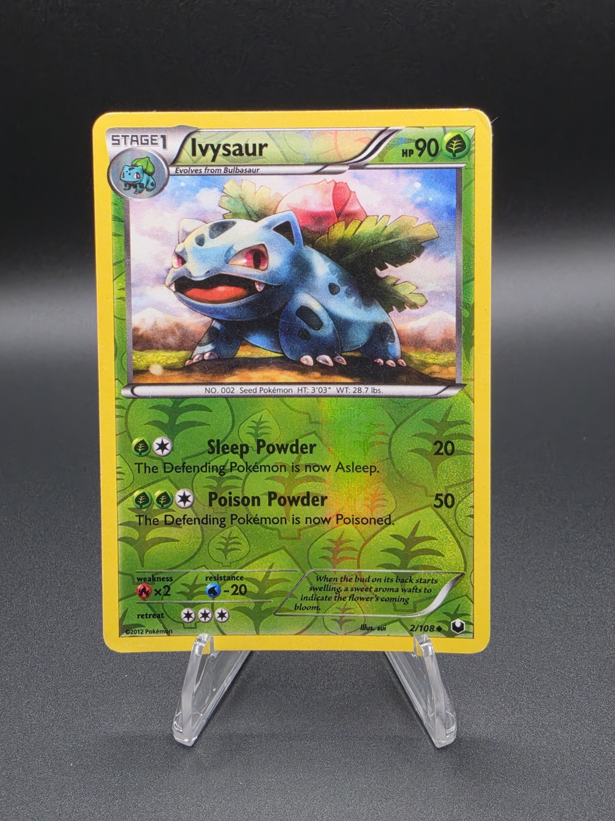 Pokémon TCG Ivysaur Dark Explorers 2/108 Reverse Holo Uncommon LP