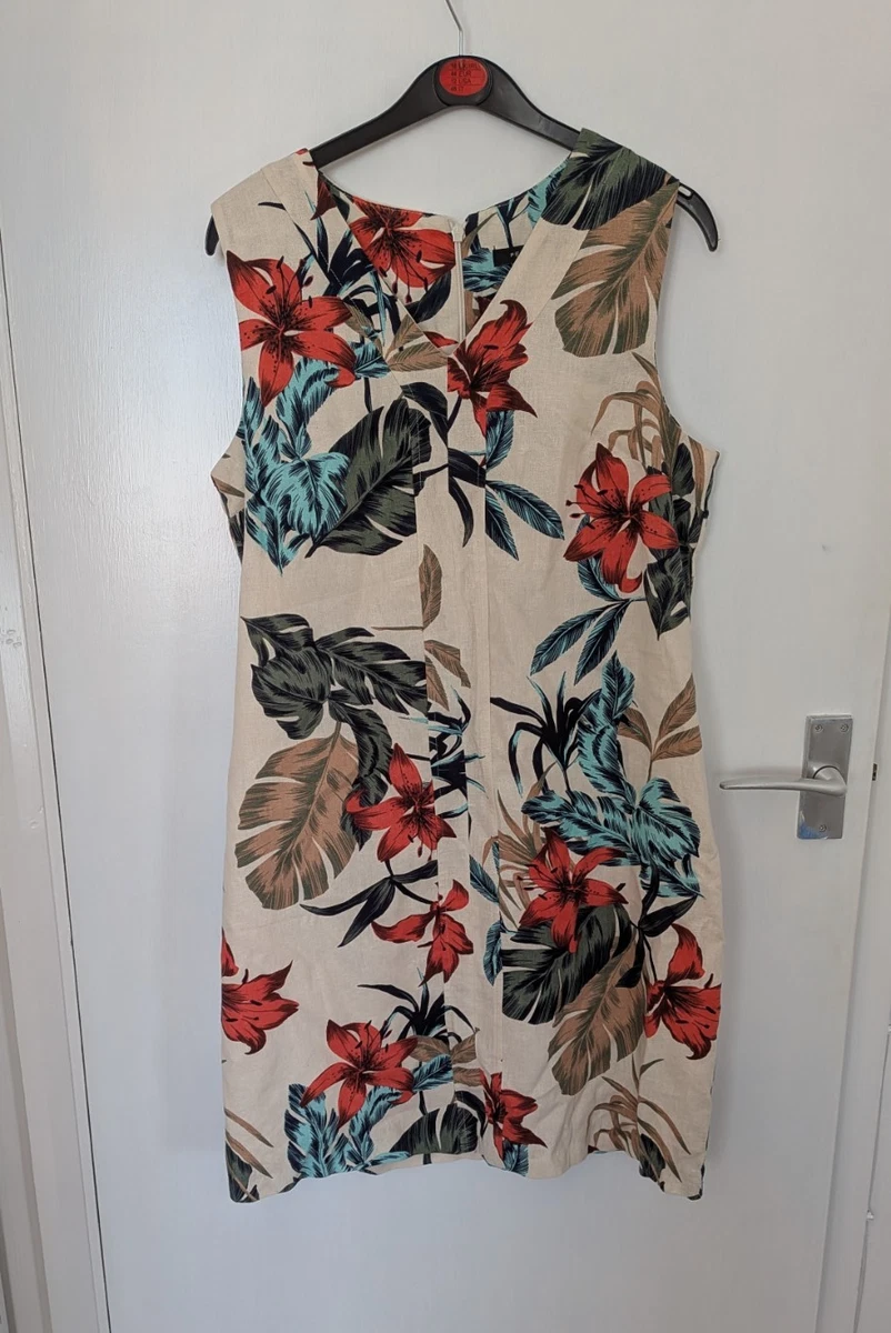 peacocks linen dresses Womens Pink Waisted Linen Blend Midi Dress