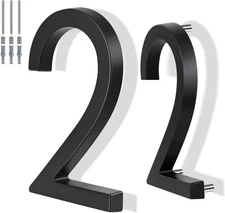 6 Inch Floating House Number Metal Modern Anti-Rust House Address Numbers 
