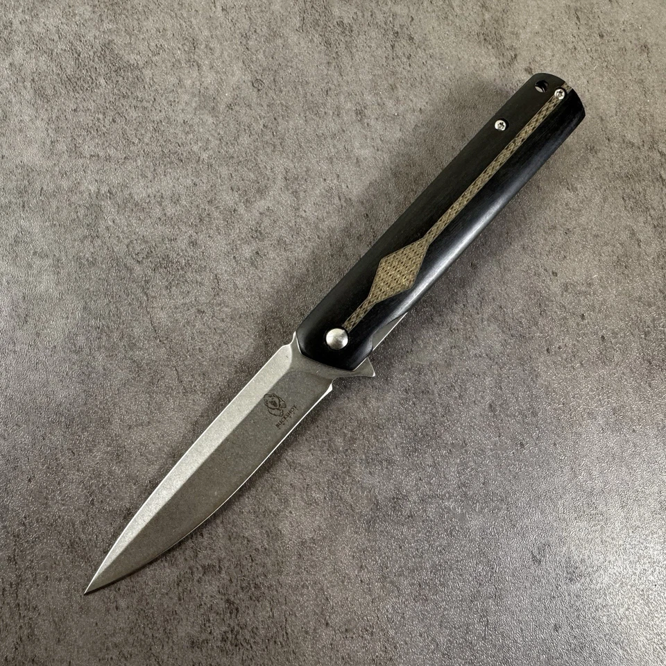 8.5" Wood SPRING ASSISTED Flip Open Folding Pocket Knife Hunting EDC with Clip - Image 2 of 4