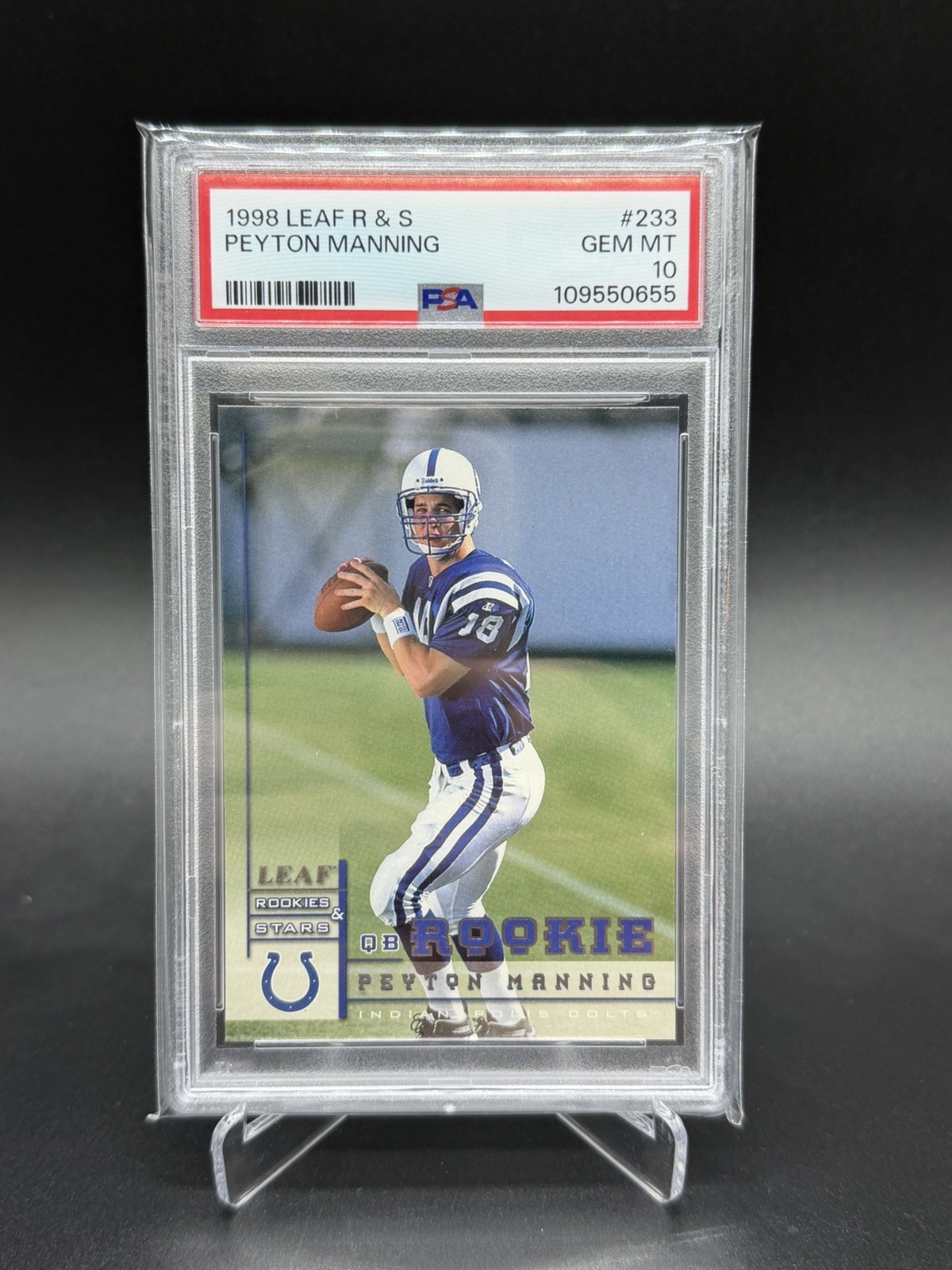 1998 Leaf Rookies & Stars Peyton Manning RC #233 PSA 10