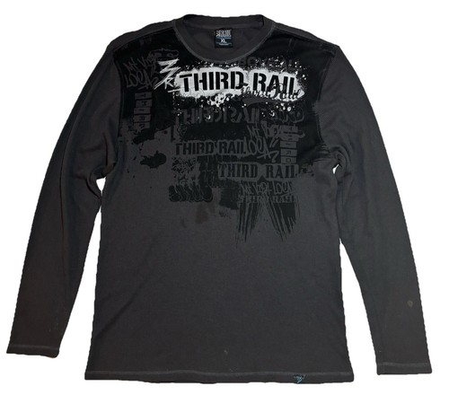 XL VTG Y2K Third Rail Zoo York Thermal Waffle Skate Grunge Street Shirt L/S Punk