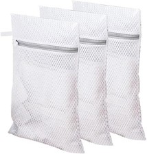 Honeycomb Mesh Laundry Bags for Delicates 3Pcs, Zippered Wash Bag for Waching Ma