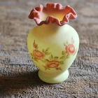 Vintage Fenton Uranium Glass Rose Vase Read