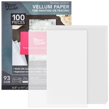 Paper Junkie Vellum Paper - 8.5 x 11 in, 100 Sheets White Translucent -