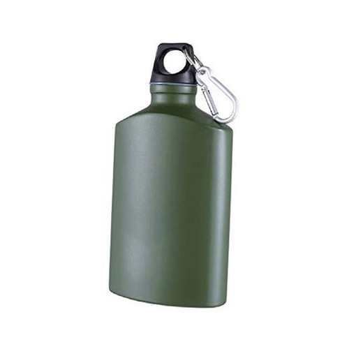 Aluminum Flat Military Canteen Water Bottle - for Travel Camping Hiking