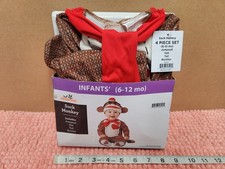 Way To Celebrate "Sock Monkey" Halloween Costume Infant Sz 6-12 Months NEW