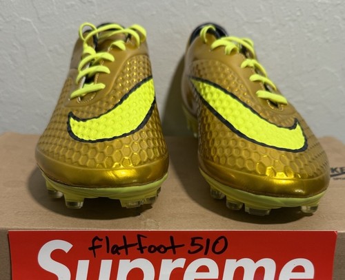 ULTRA RARE 2014 NIKE HYPERVENOM PHELON NEYMAR GOLD CLEATS 677585-907 MENS US 11 - Picture 6 of 14