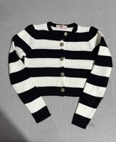 Stripe Cropped Knit Cardigan Women's