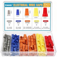 350PCS Wire Connectors Nuts Assorted Twist Caps Electrical Kit 600V DIY Wiring S