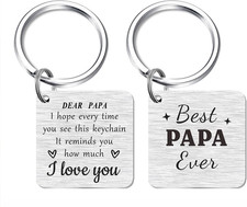Papa Christmas Gifts- Best Papa Ever Keychain from Grandkid, I Love My Papa Fath