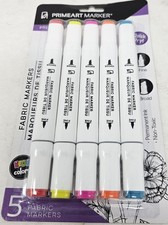 Primeart Marker Fabric Markers Fine Broad Tips Red Yellow Rose Orange Blue