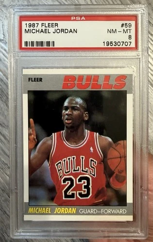 1987 FLEER #59 MICHAEL JORDAN PSA 8 SHARP!! 🐐