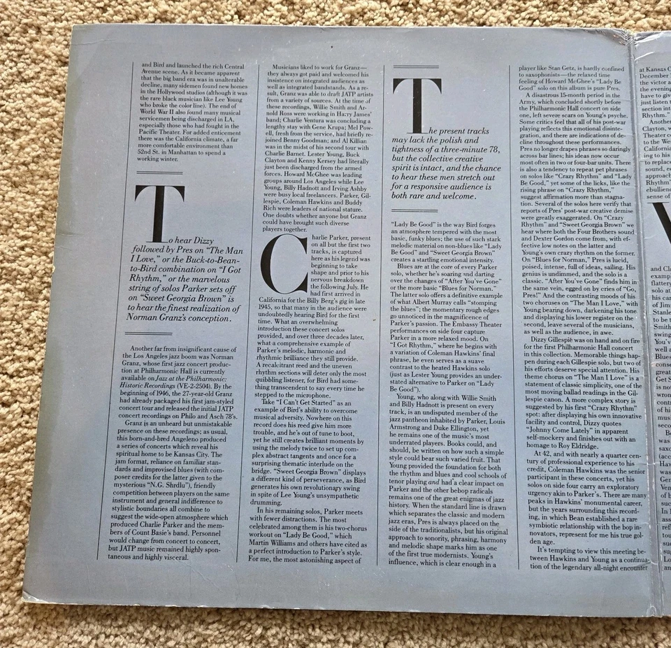 Bird and Pres: The '46 Concerts - Jazz at the Philharmonic 2xLP Verve VE-2-2511  Foto 3 de 4